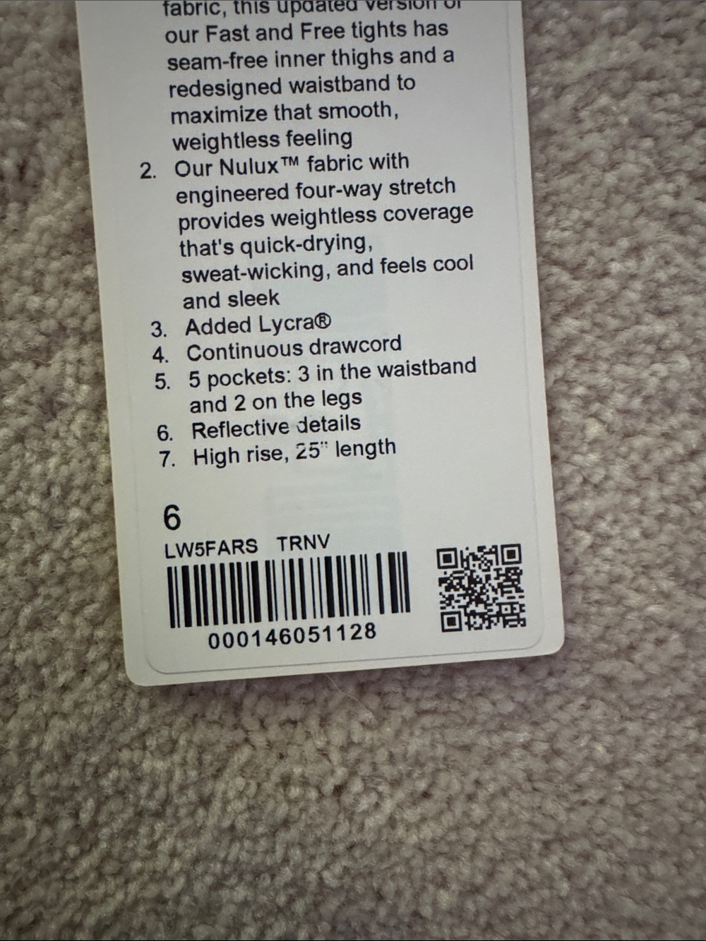 Lululemon fast and free 25" leggings navy - Picture 5 of 5